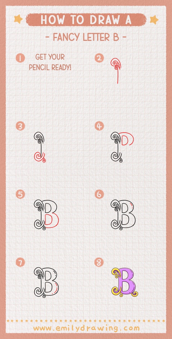 how to draw a fancy letter b pinterest pin